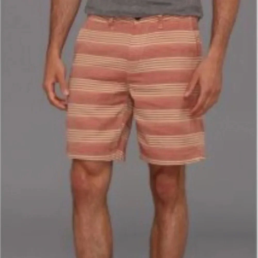 Lucky Brand Baja Henley Red Striped Bermuda Shorts Size 38